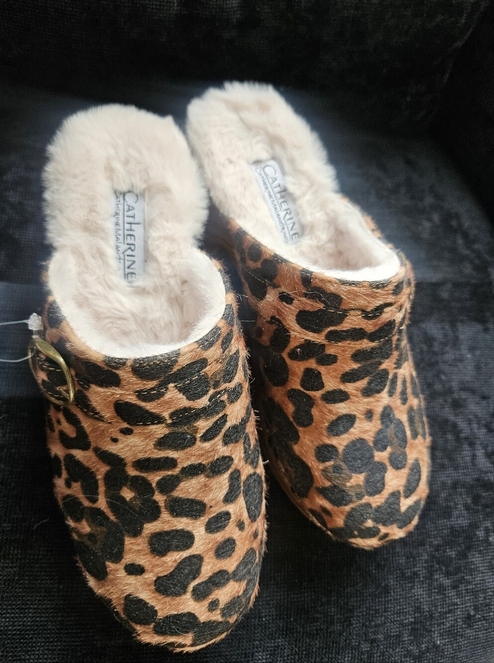 New--Catherine Malandrino Leopard Faux Fur Clogs